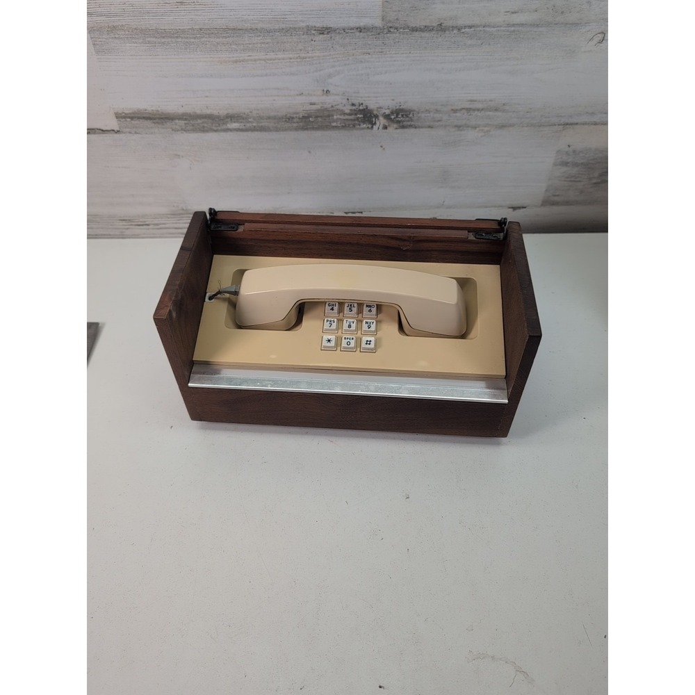 Vintage Western Electric Executive Stowaway Touch Tone Desk‎ Phone Wood Box